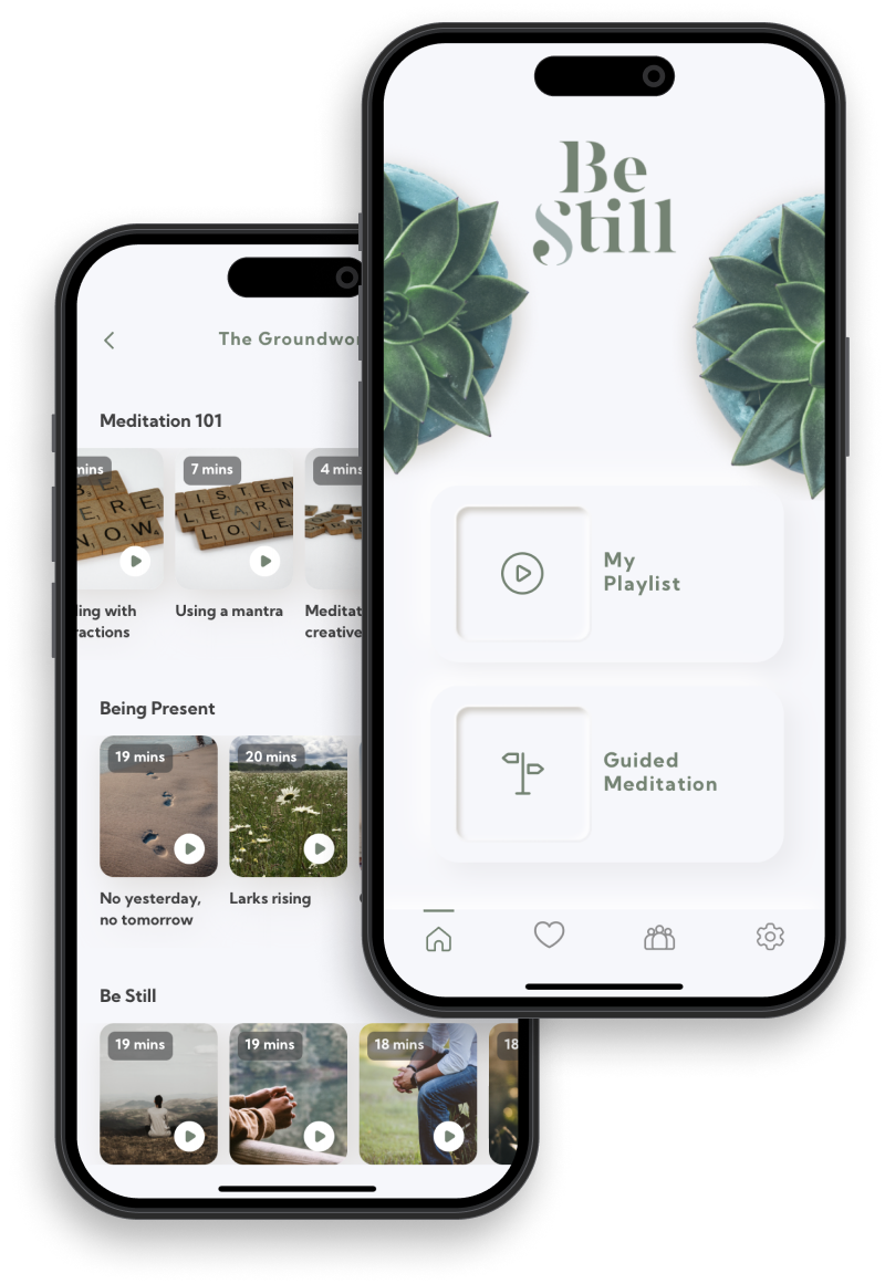 Be Still meditation app — guided meditation interface